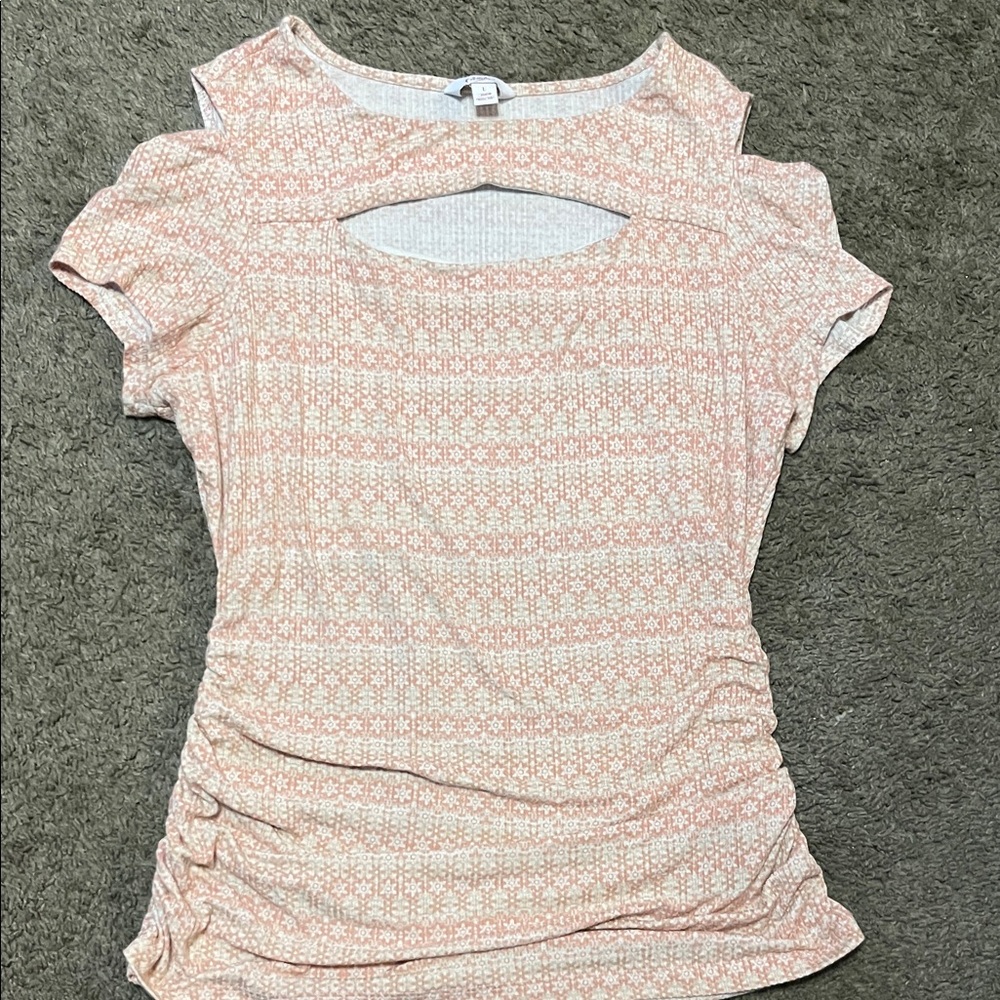 Candie's Light Pink Textured Blouse